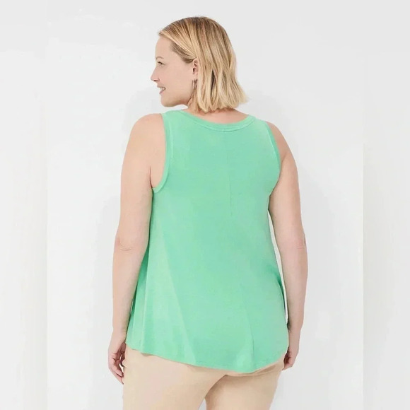 🌸 EUC Lane Bryant Swing V-neck Tank, Size 14/16, Bright Green - Picture 3 of 7